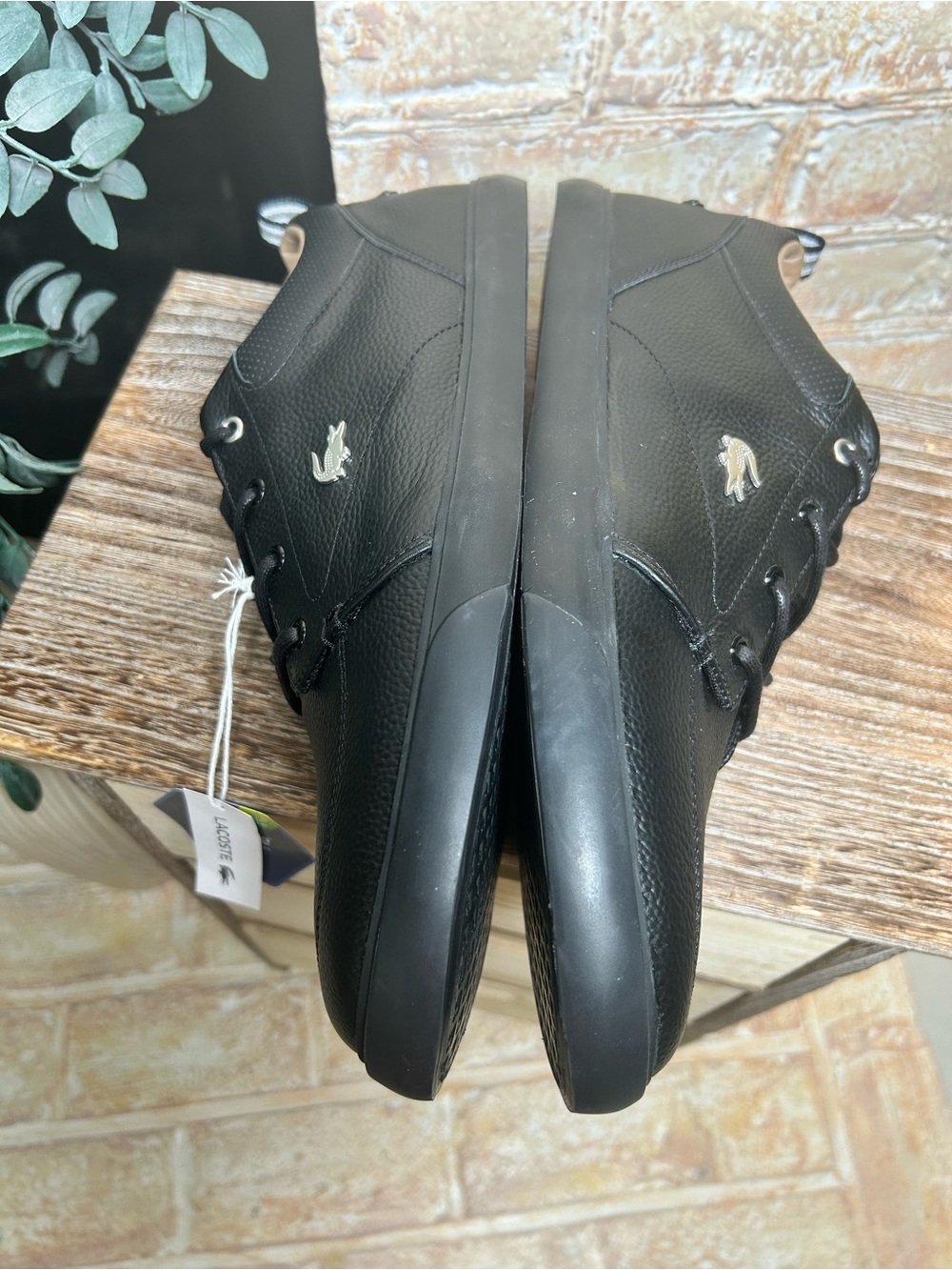 Lacoste Bayliss Leather Sneakers Black Men’s 13 NWT old money #9 - Picture 8 of 12